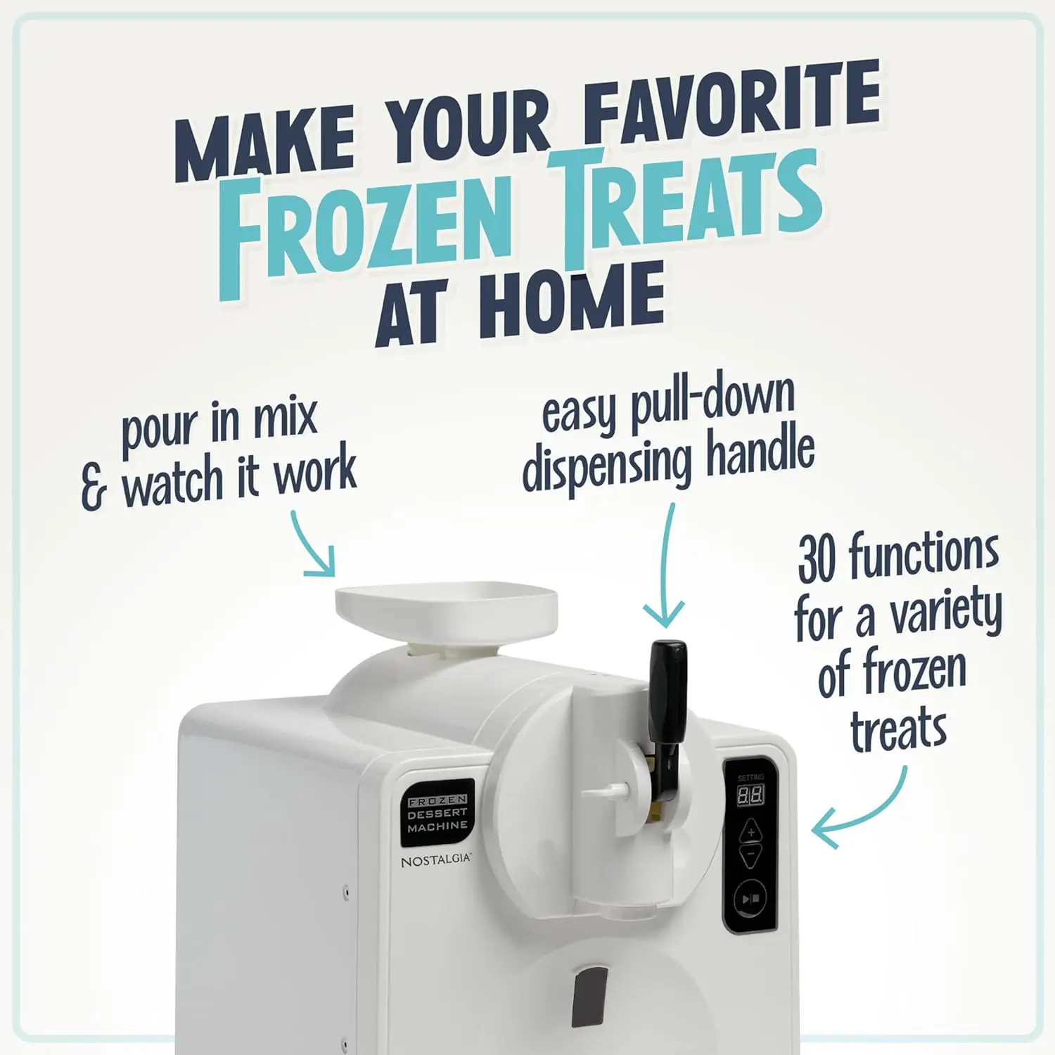Easy-Dispensing Soft Serve Ice Cream & Frozen Dessert Machine, Makes 1 Quart of Ice Cream, Milkshakes, Frozen Yogurt, Gelato 3