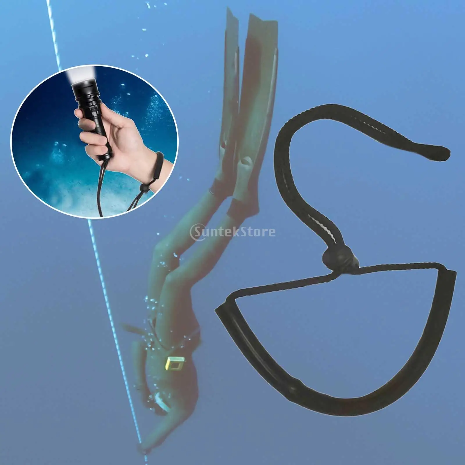 Scuba Diving Torch Wrist Strap Dive Light Lanyard Flashlight Snorkeling Hand Wrist Strap Adjustable Lanyard Cord Lock