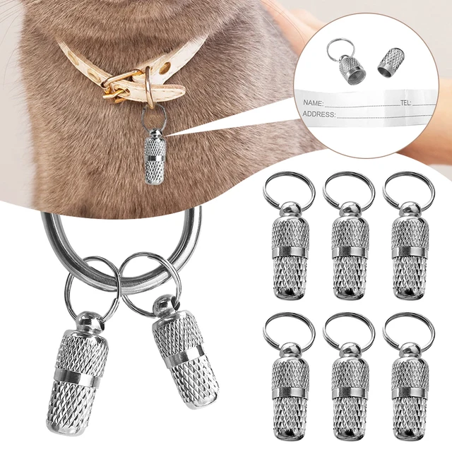 6pcs Pet ID Address Collar Pendant Dog Cat Storage Tube Anti Lost Address Label Mini Collar Tube Necklace Pendants For Puppy 6pcs Pet ID Address Collar Pendant Dog Cat Storage Tube Anti Lost Address Label Mini Collar Tube Necklace Pendants For Puppy