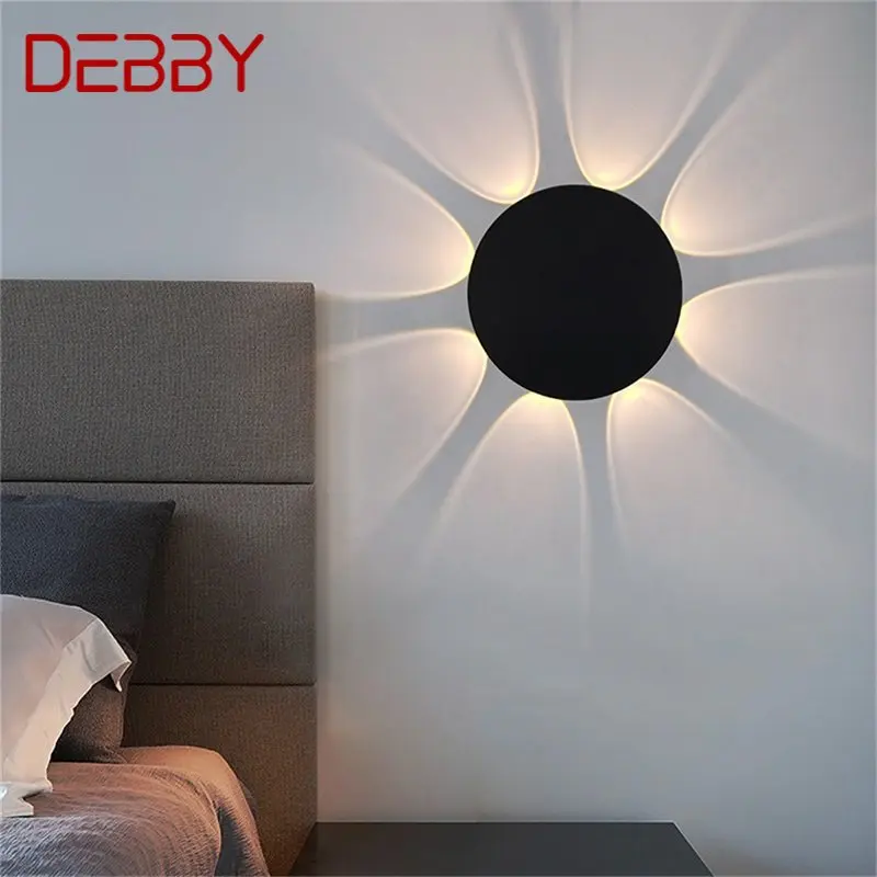 

DEBBY Black Wall Sconces Lamp Contemporary Round Light Fixtures for Home Indoor Living Room Decoration