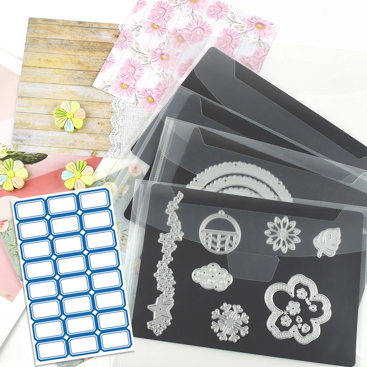 DIY 금속 절단 다이 보관을 위한 스크랩북 보관 봉투 및 A5 크기 고무 자석 시트