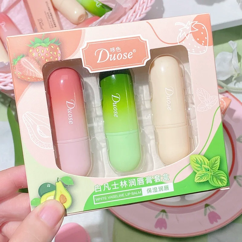 Fruits Lip Balm Sets Moisturizing Nourishing Hydrating Lipstick Kits Lips Oil Non-Greasy
