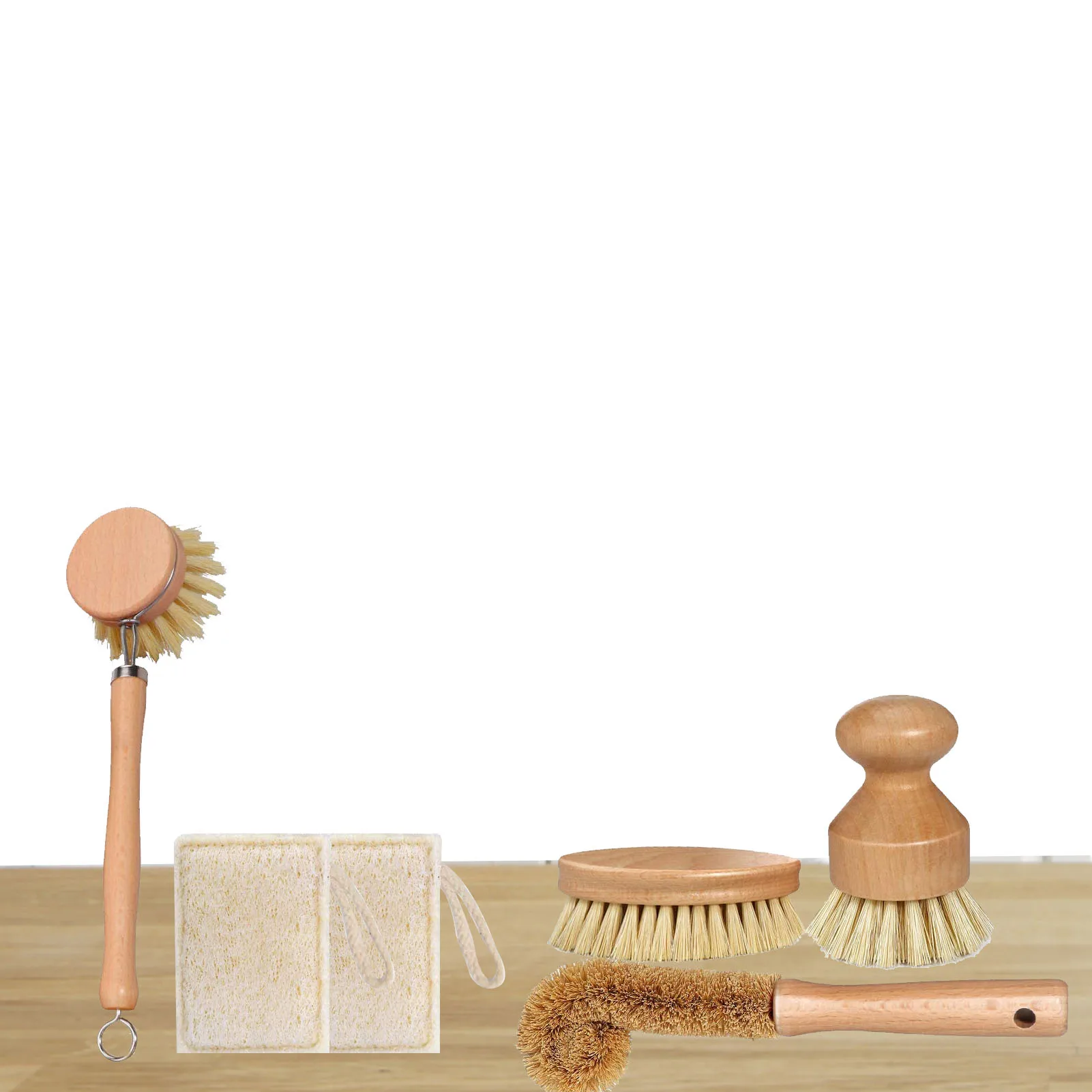 DishScrubBrushesForCleaningWoodenDishBrushBottleCleanerWithHandleCoconutFibers
