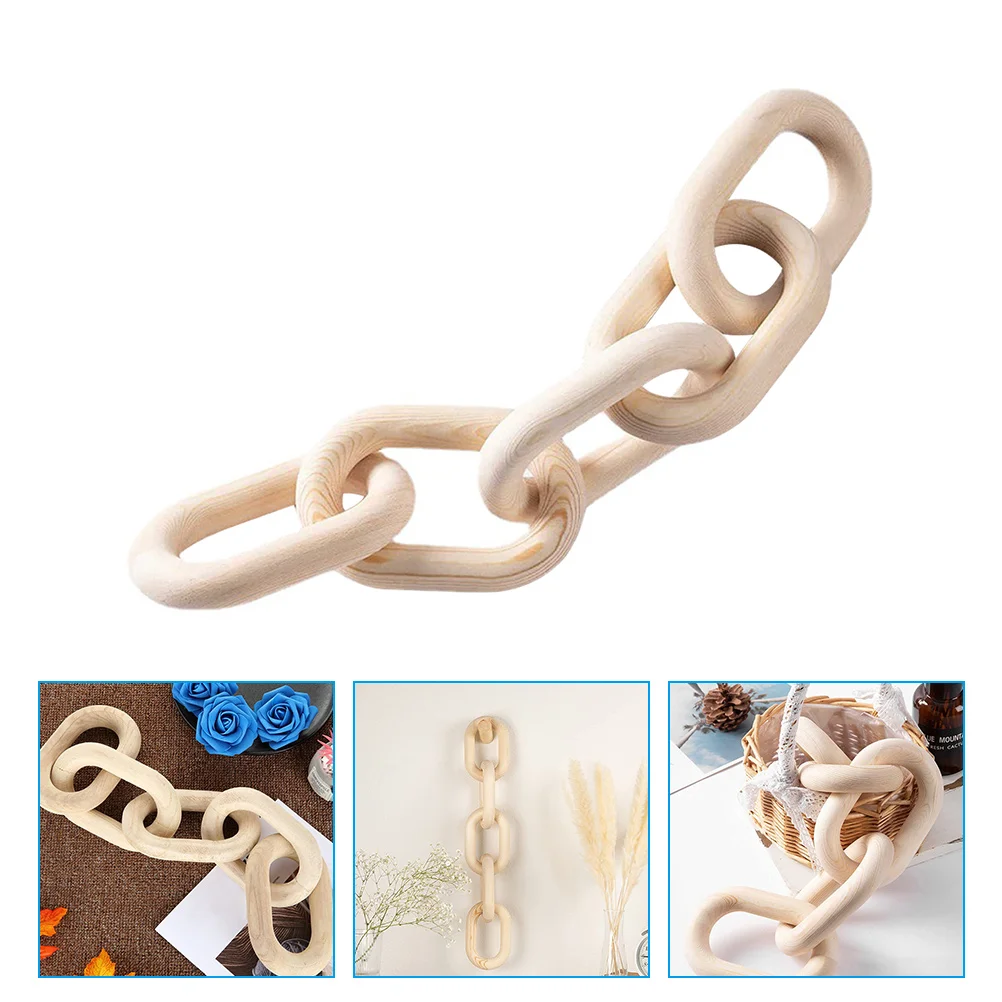 

Wood Chain Decor Link Wall Wooden Hanging Knot Home Ornament Coffee Table Farmhouse Links Pendant Decorative Hand Carved Crafts