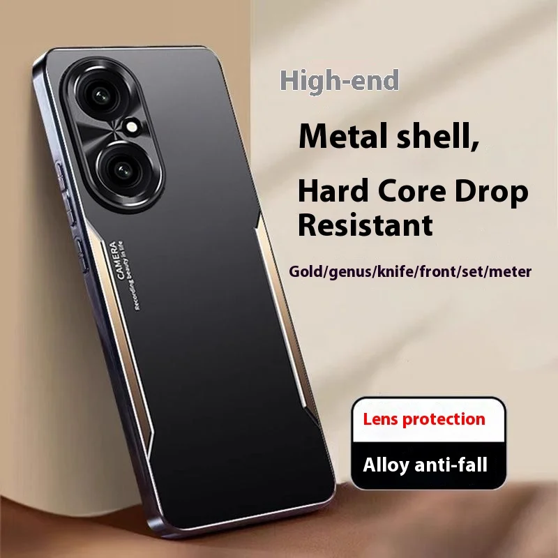 Luxury Metal Frosted Lens PC Cover Shockproof Bumper Case