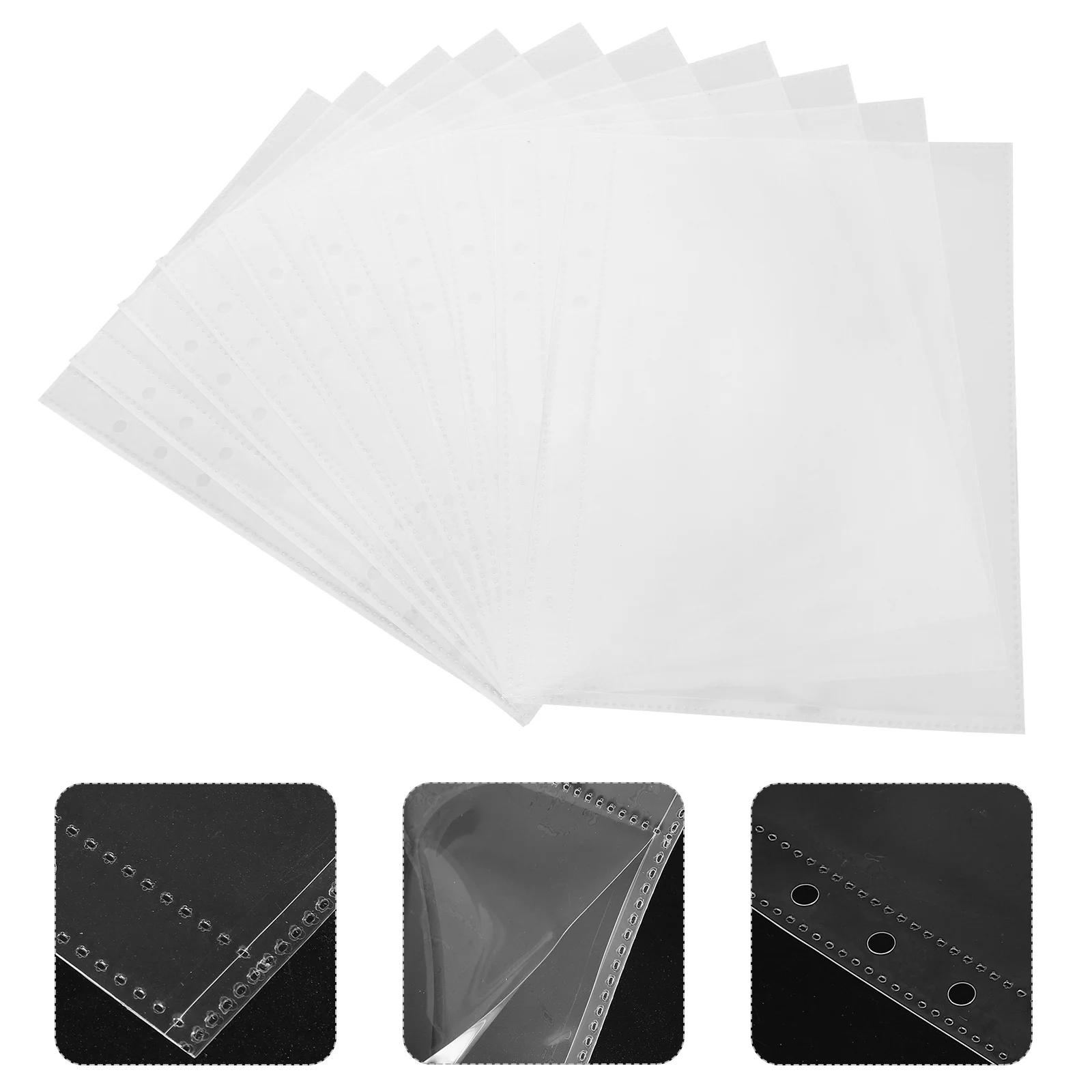 Clear Plastic Sheet Protectors 6 Ring Binder Pocket Sleeves A5 Size Sheet Covers