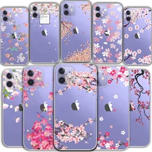 

fashion brand peach blossom Transparent TPU phone case for pixel 6 iPhone 13 12 Mini 11 Pro XS MAX X XR 7 8 Plus SE 2020 5 4