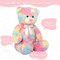 Big Teddy Bear Stuffed Animals, Colorful Teddy Bear Plush Toy for Girlfriend Children, Tie-dye Pink 39inch - Image 5