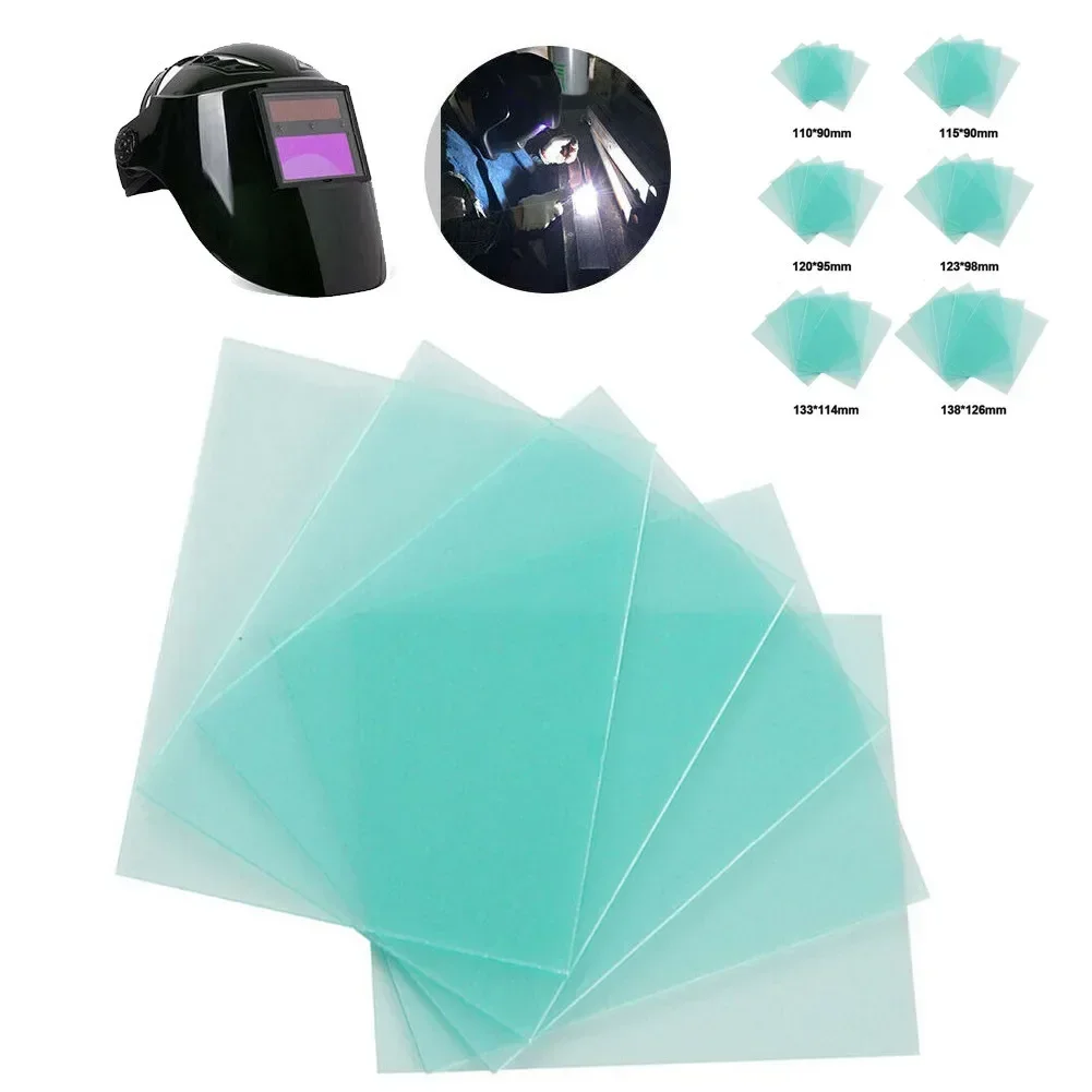 Welding Helmet Welding Shield Cover Welding Protective Lens PC Plastic Plate Cover Green Clear Screens Welding Helmet Filter 10 PCS
