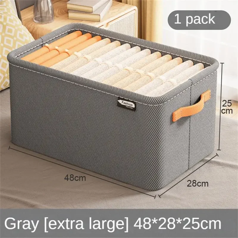 Clothes Storage Basket Thickened Steel Frame Storage Box Sundry Clothes Jean Pant Sweater Storage Bag Cabinets Drawers Organizer 2