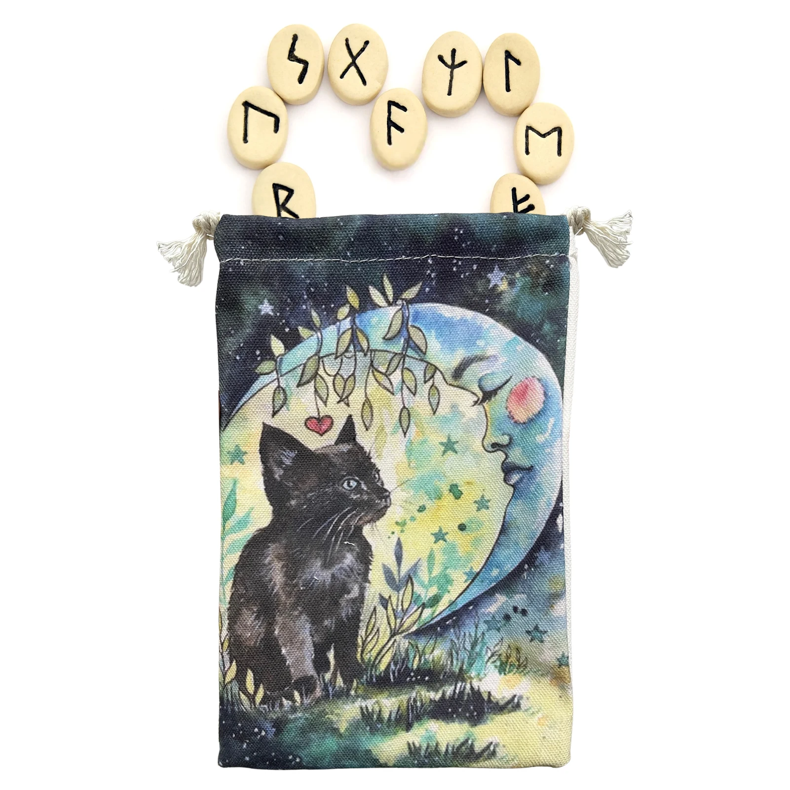 

Tarot Card Bag Cat's Tale Theme Tarot Pouch Velvet Drawstring Bag Tarot Bag For Tarot Enthusiasts Can Put In Runes Oracle Cards