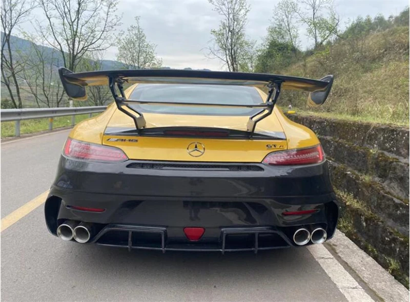 For Mercedes Benz AMG GT GTS GTC GTR 2015-2023 Real Carbon Fiber Spoiler REAR WING TRUNK LIP SPOILERS High Quality BS Splitters - - Racext 31