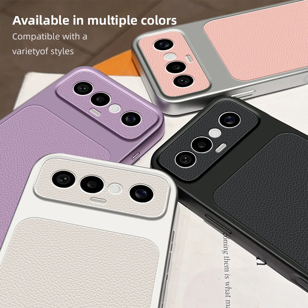 Luxury Matte Leather Case with Lens Protection