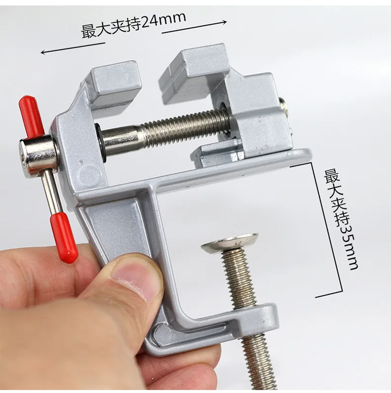 Mini Table Bench Vise 35mm Aluminum Alloy Multi-functional Bench Vise Table Screw Vise for DIY Craft Mold Fixed Repair Tool 4