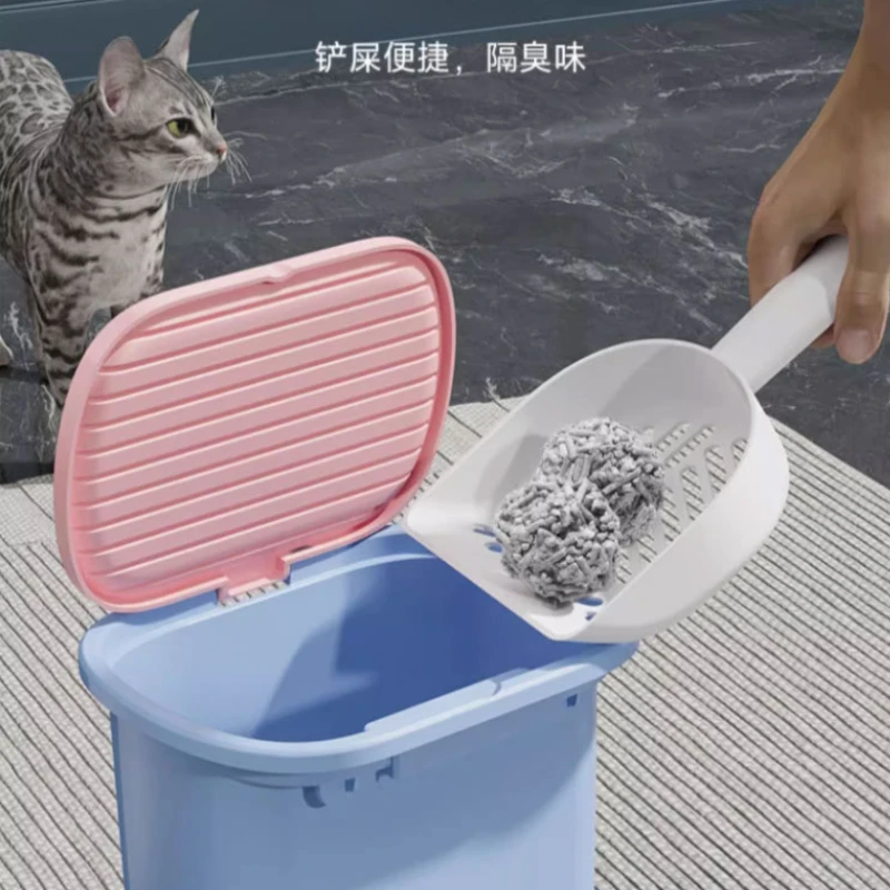 고양이 쓰레기 상자 반 폐쇄형 대형 거대한 개방형 애완 동물 화장실 강화 고양이 쓰레기 상자 대형 애완 동물 제품