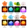 Baby Bath Toy Cute Animals Swimming Water LED Light Up Float Induction Luminous Toys Soft Rubber Kids Play Funny Gifts 3