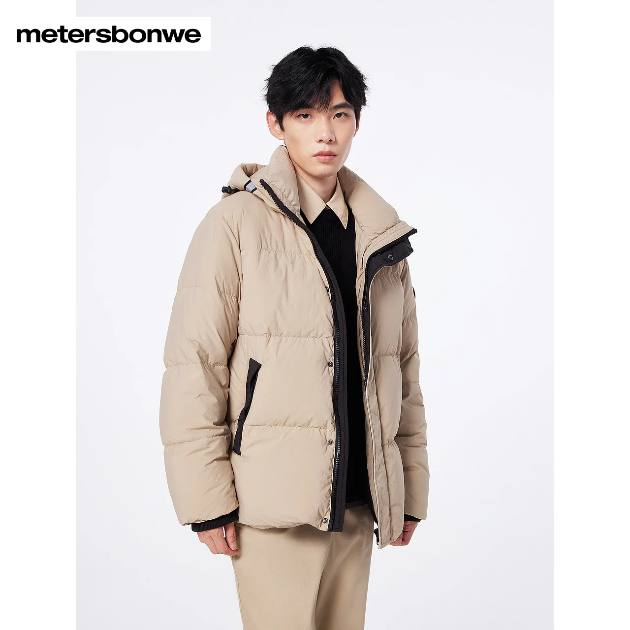 Metersbonwe-Men's Waterproof Jacket Puffer Thick Windproof And Oil Proof Hooded Duck Down Jacket Commute Daily Casual Winter