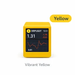 Compact WiFi Crypto Display | Real - Time Price Tracker | Desktop Stock Ticker | Smart Market Monitor (YELLOW)