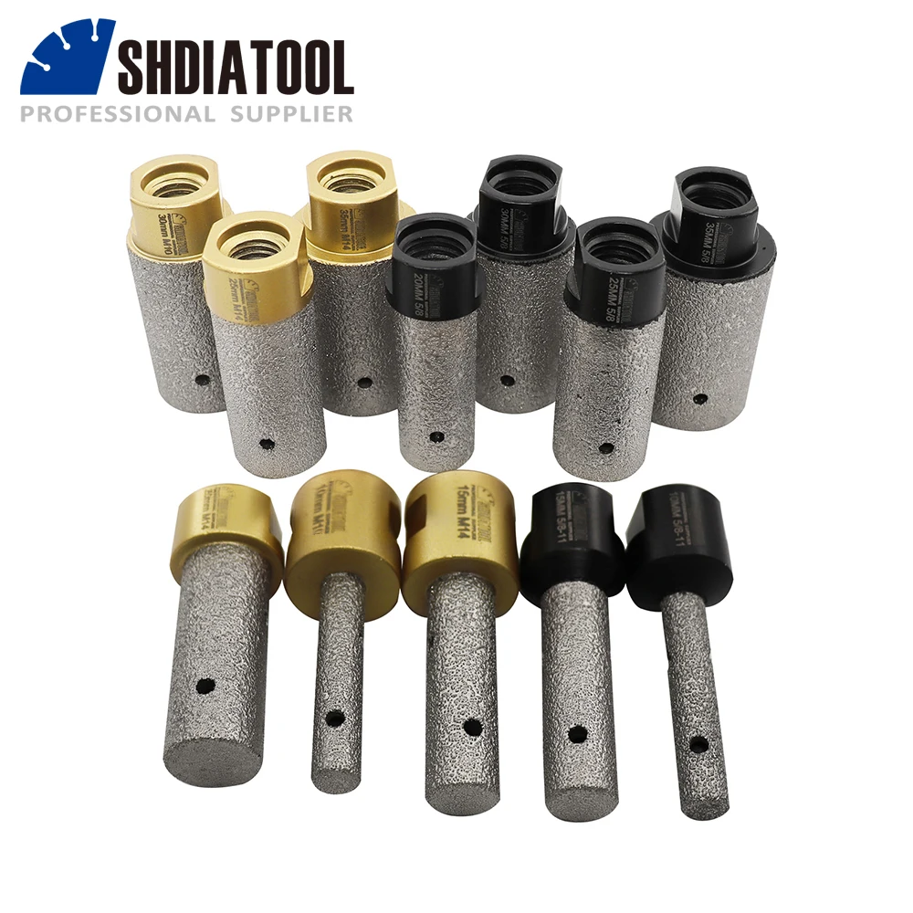 SHDIATOOL 1pc Vacuum Brazed Diamond Finger Bit Dia10/20/25mm  5/8-11 or M14 Thread  Milling Bits Enlarge Tile Stone Countertop