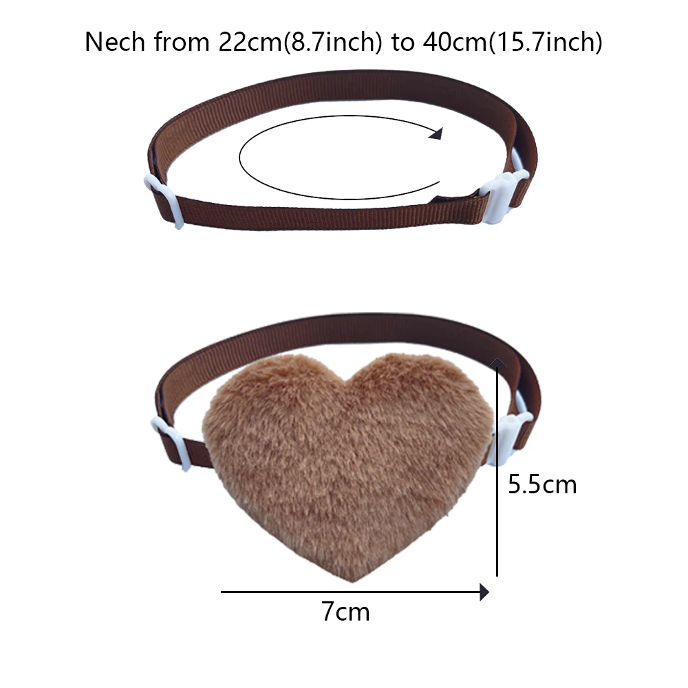 50/100pcs Valentine's Day Dog Bow Ties Heart Shape Bowties Neckties Small Dog Collars Adjustable Pet Bowtie Dog Grooming Product 6