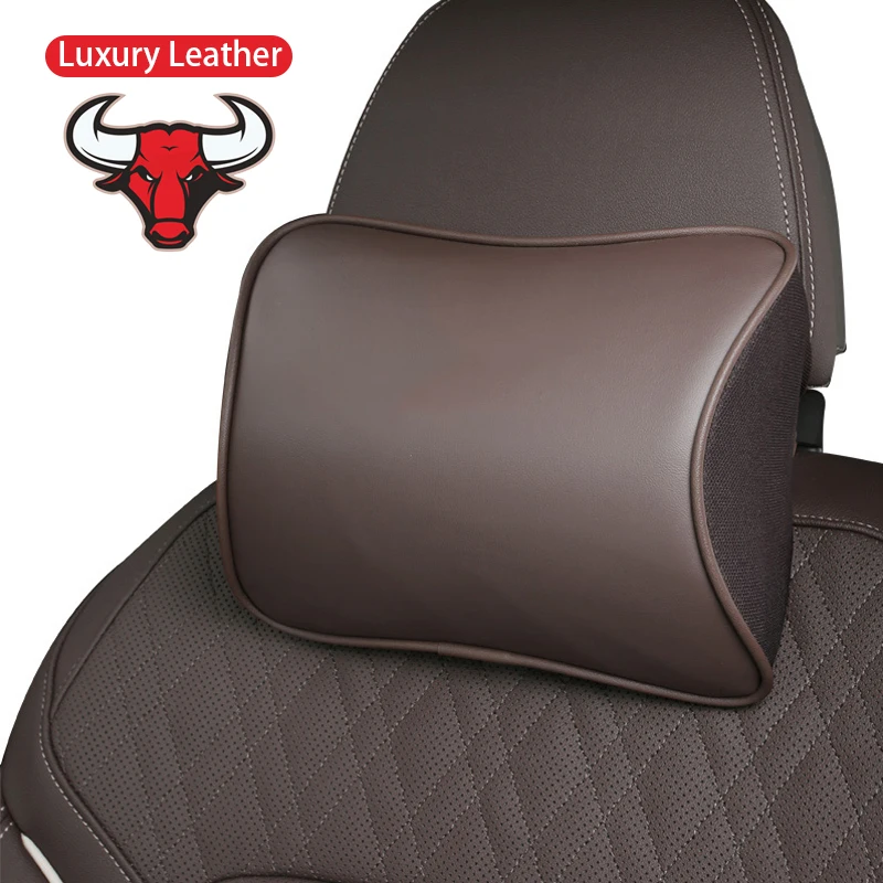 

1PC NAPPA Leather Car headrest original neck pillow waist cushion for BMW M X5 X6 iX3 Auto interior decoration accessories