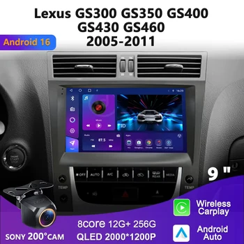 Reproductor Multimedia para coche, Radio con Android 16, 2K, pantalla Incell, Carplay, para Lexus GS300, S190, GS350, GS400, GS430, GS450h, GS460, GS 300, III, 3, 350 1