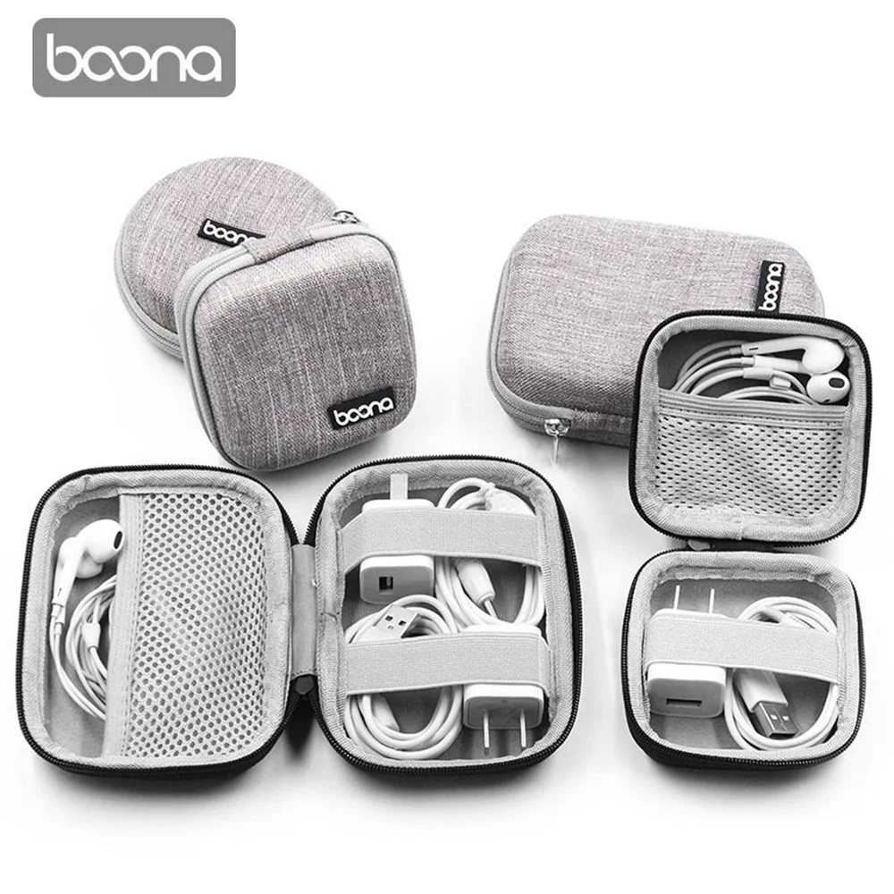 

Portable Mini Hard Shell Digital Gadgets Storage Bag Artificial Leather Earphone Charger Case Data Cable U Disk Organizer