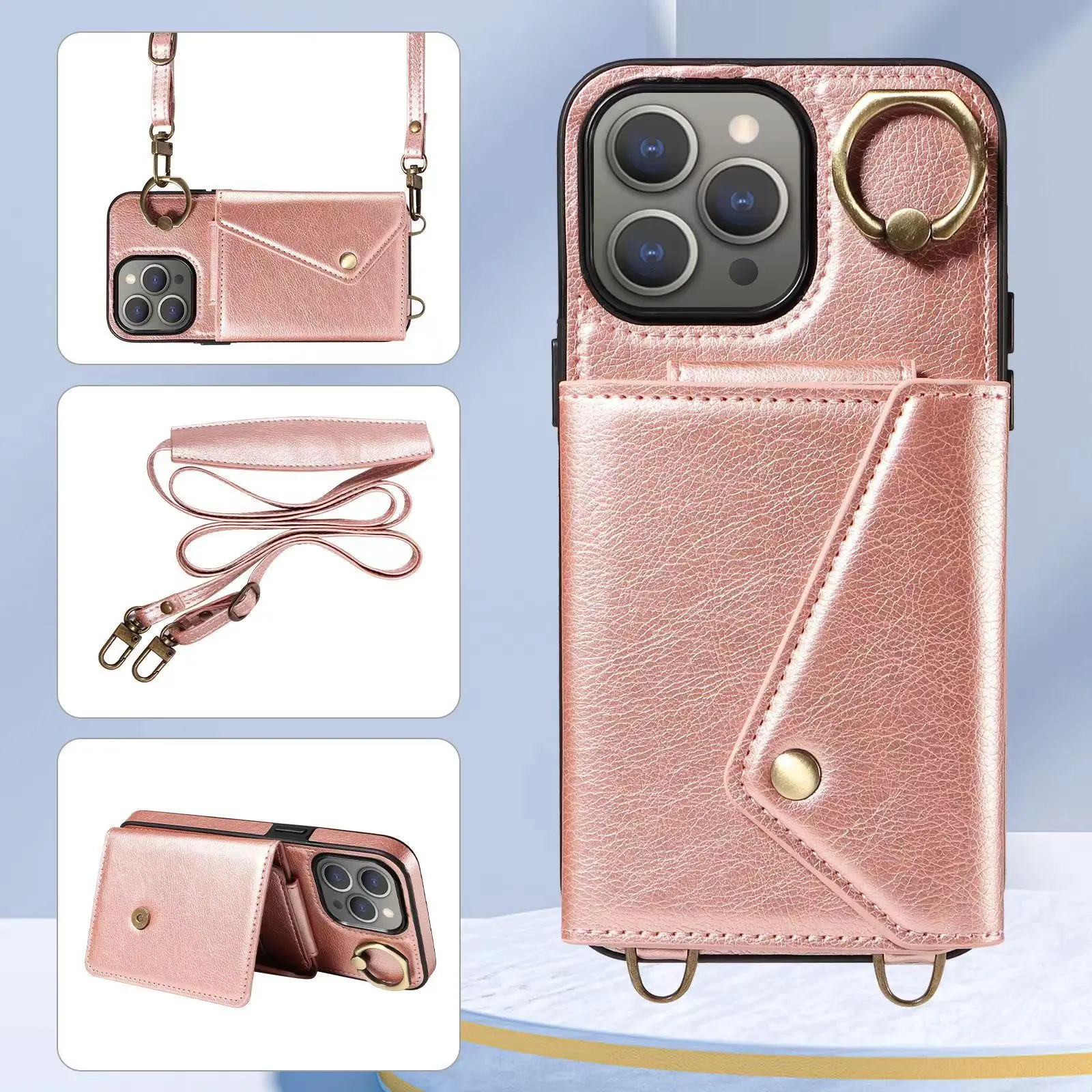 

IPhone 12 Pro Max Card Insert Case 12 Pro Full Fall Protection Case 12 Business Multi functional Storage Crossbody Phone Case