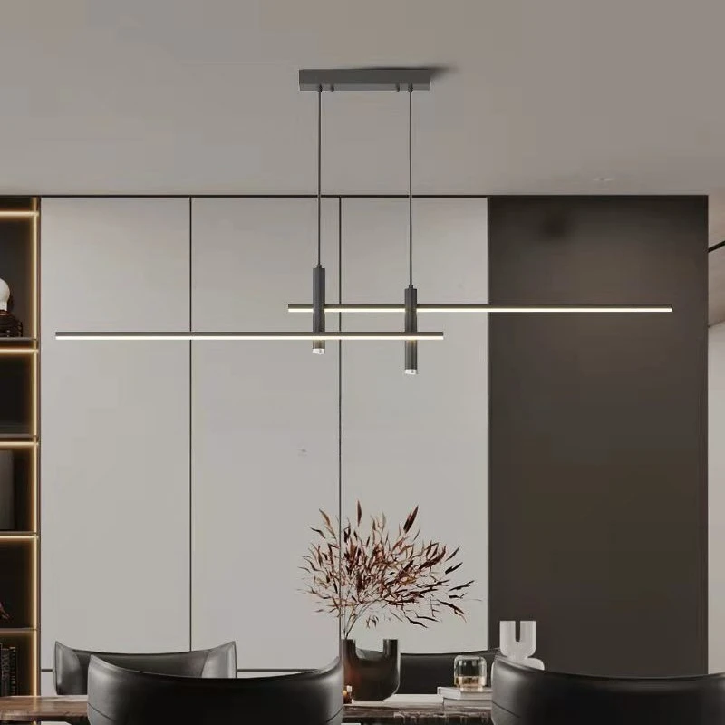 Nordic Minimalist Dining Room Pendant Light Modern Simple Bar Creative Linear Luxury Designer Lighting Fixture Home Decor Style