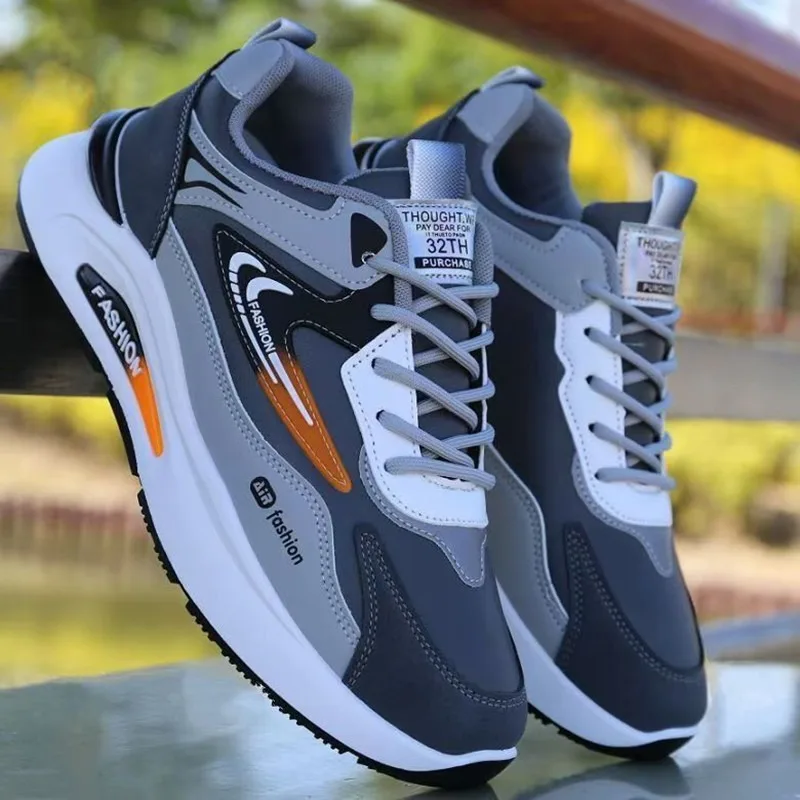 Chaussures pour hommes chaussures légères en cuir Pu chaussures décontractées 2025New baskets pour hommes mode hommes chaussures de Tennis respirant Sport chaussure de course