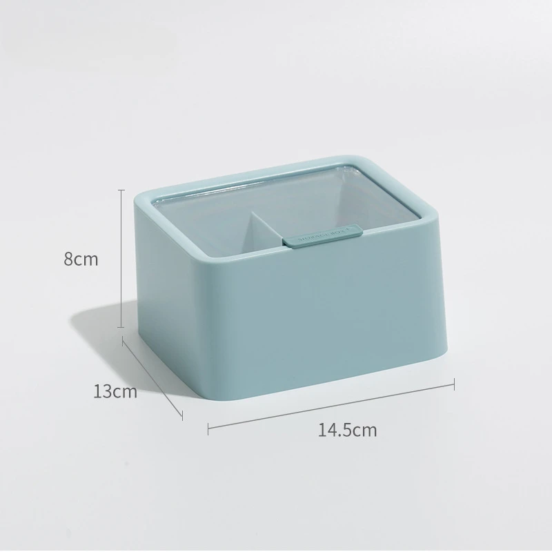 Transparent Covered Makeup Cotton Swab Lipstick Storage Box Nordic Style Double-layered Simple Desktop Storage Box 6