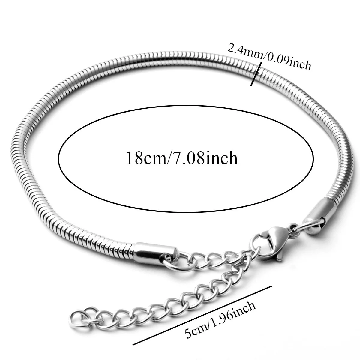 Silver Anklet Bracelet Ankle Chains Cubic Zirconia Anklet Beads Anklet Fashion Accessories Simple Style Round Bone Chain Stainless Steel Golden and Silvery Snake Bone Chain Y2k Beach Party Women Jewelry