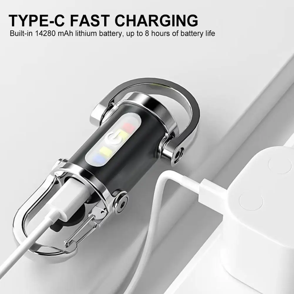 Waterproof Rechargeable Keychain Flashlight for Hiking and Emergency