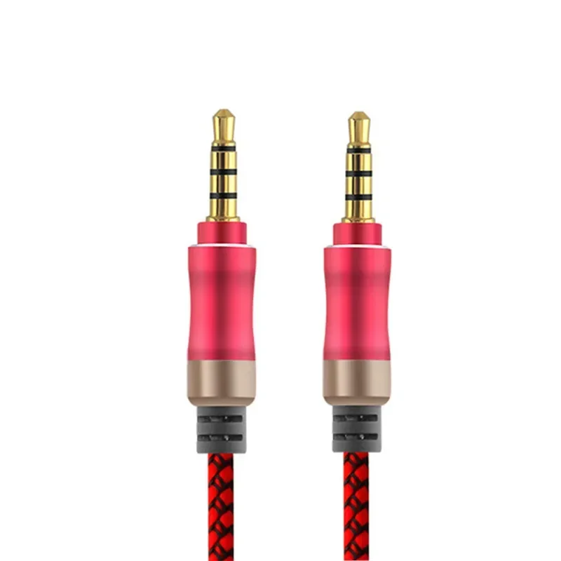 Premium 1.5M Aux Audio Cable with Mic & 4-Pole Male-to-Male Connector