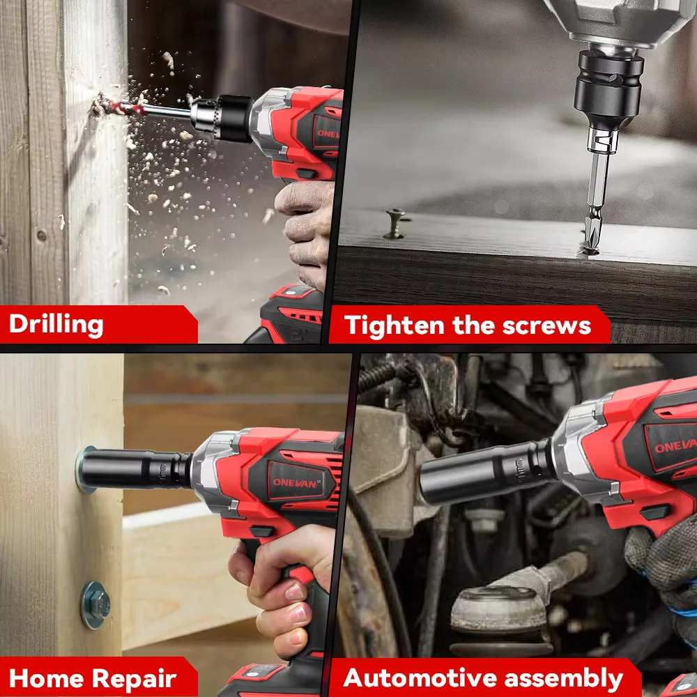 Impact Wrench 1200N.M Torque Brushless Electric Impact Wrench 1/2Inch Cordless Wrench Screwdriver Power Tool For Makita 18V Battery Pin