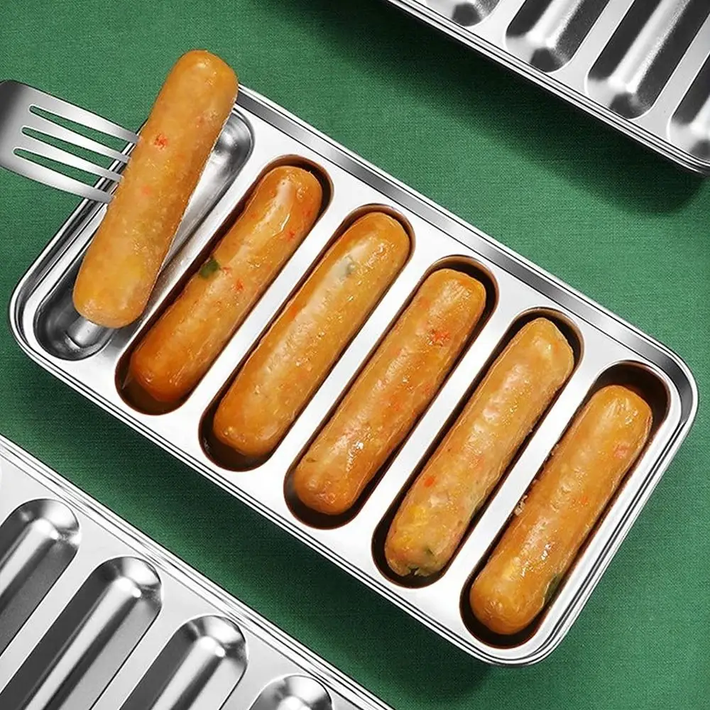 Microwave Oven 6-Cavity DIY Ham Mould Stainless Steel Sausage Mold Food Supplement Hotdog Maker Meat Tool