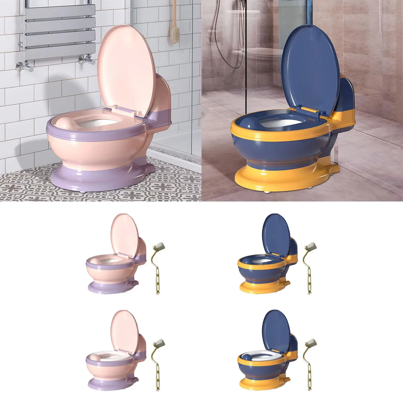 Toilet Training Potty Non Slip Easy to Clean Compact Size (Brush Included) Kids