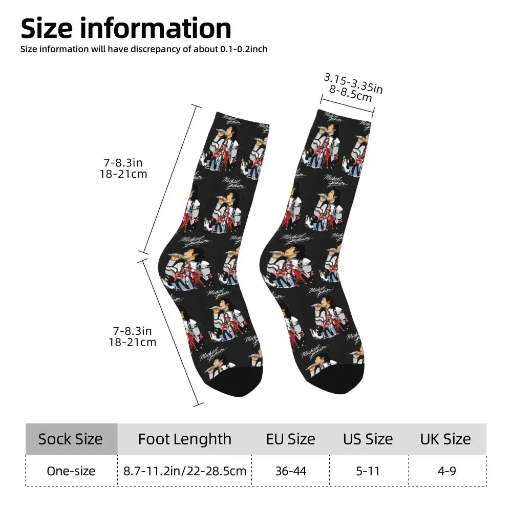Michael Jackson Musicians Singers Dancers Socks Harajuku Stockings All Season Long Socks Accessories for Unisex Christmas Gifts