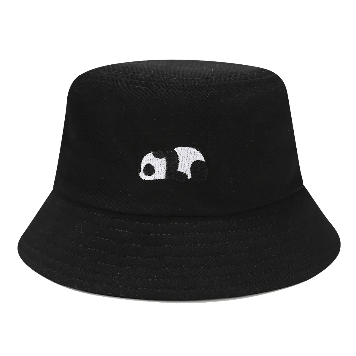 Fashion Cartoon Panda Funny Black White Bucket Hat for Men Women Panama Fisherman Caps Summer Cow Print Fishing Bucket Sun Hat