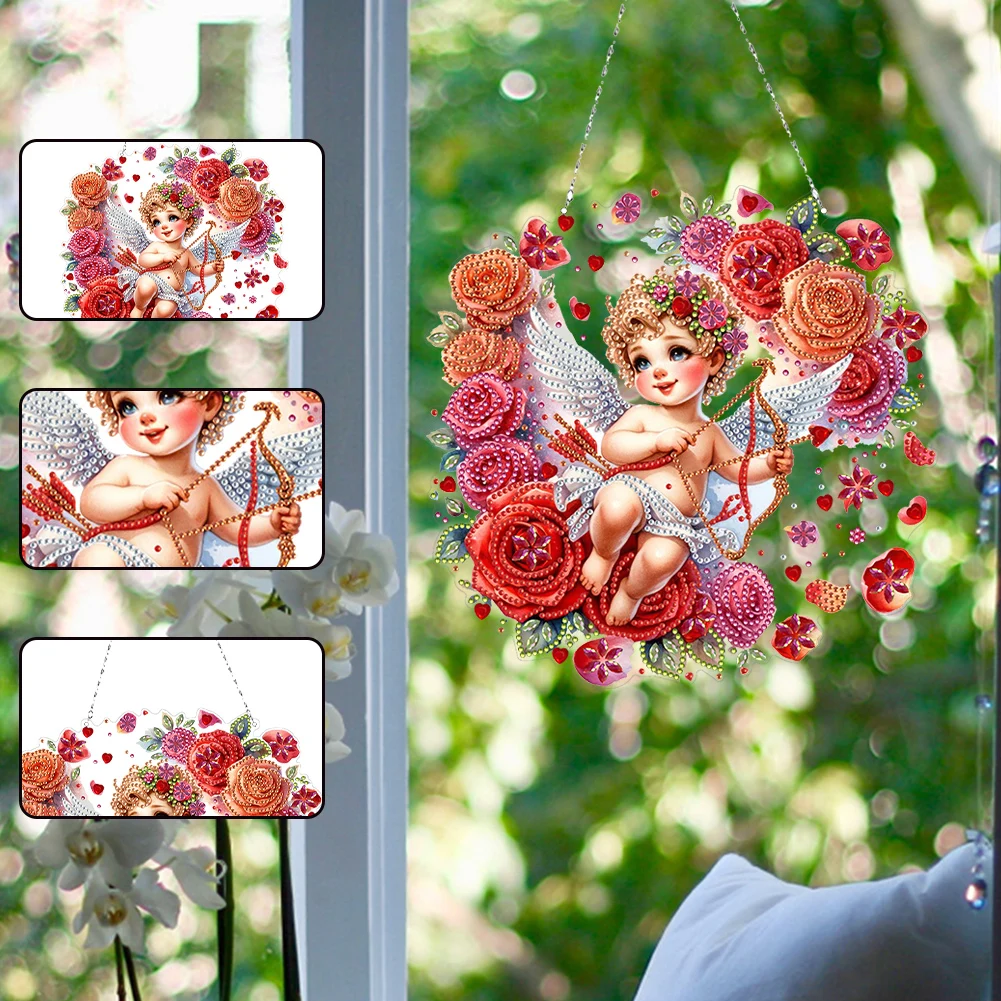 Acrylic Special Shape Butterfly Easter Egg 5D DIY Diamond Painting Dots Pendant Diamond Painting Hanging Pendant for Art Crafts