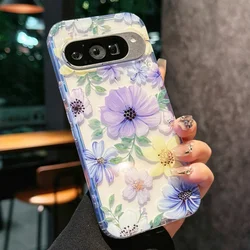 Laser Flower Reflective Shockproof Phone Case with Transparent Floral Print for Pixel 10 (A1)