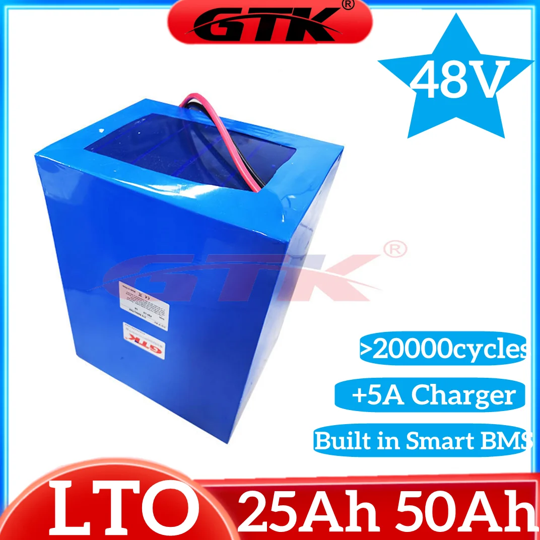 

GTK 20000 циклов LTO 48 в 25 Ач 50 Ач литий-титанатный аккумулятор 22S аккумулятор для скутера 2000 Вт 3000 Вт 4000 Вт мотоцикл-рикша Bike