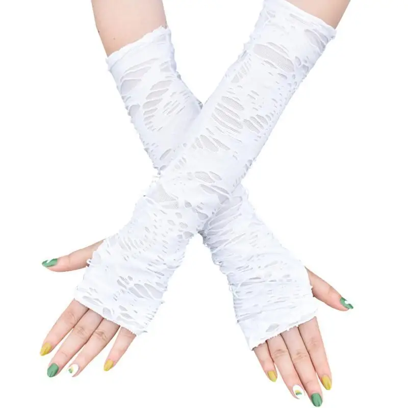 Halloween Gloves Halloween Gloves Fashion cosplay Beggars Black Ripped Gloves Punk fingerless gloves