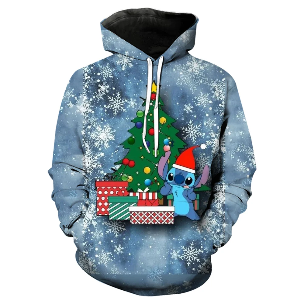 

Stitch Cartoon 2024 New Christmas Collection Hoodie Women's Streetwear Fall Long Sleeve Disney Branded Casual Sweatshirt Y