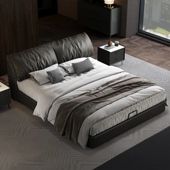 Queen Luxury Double Bed Italian Minimalist Modern Comfortable Wedding Lounge Adult Bed Unusual Bedroom Beliche Trendy Furniture