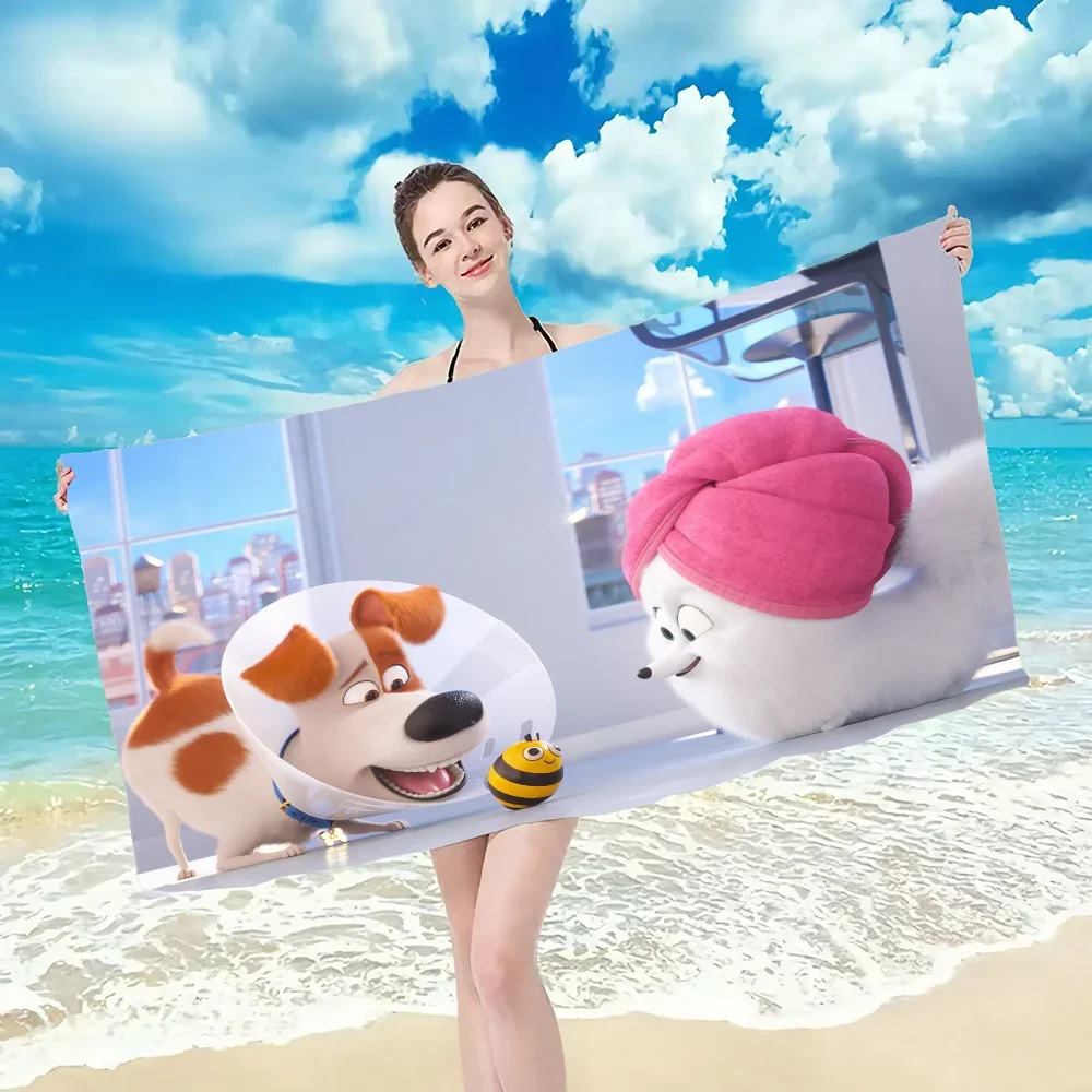 Towel towel pattern beach towel, quick drying and absorbent, The fabric is made of cotton and does not The Secret Life of Pets 6