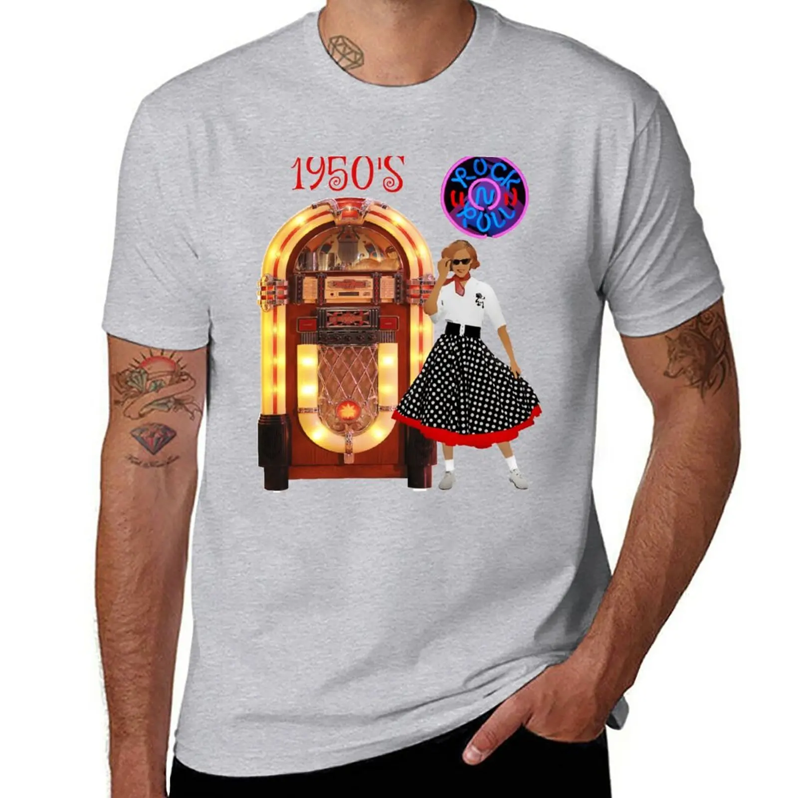 Rock And Roll T-Shirt Jukebox Vintage Sweat Abbigliamento Vintage Abbigliamento Estetico Abbigliamento Hippie Magliette Grafiche Da Uomo