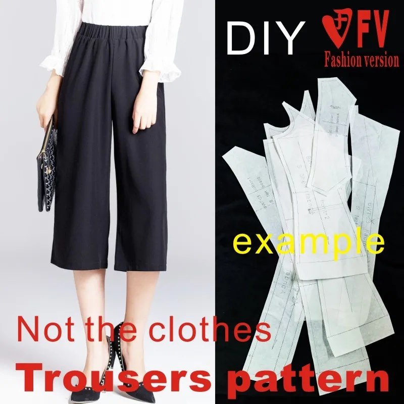 Widening leg pants sewing pattern The trousers pattern(Not the pants) Elastic waist BZK-5