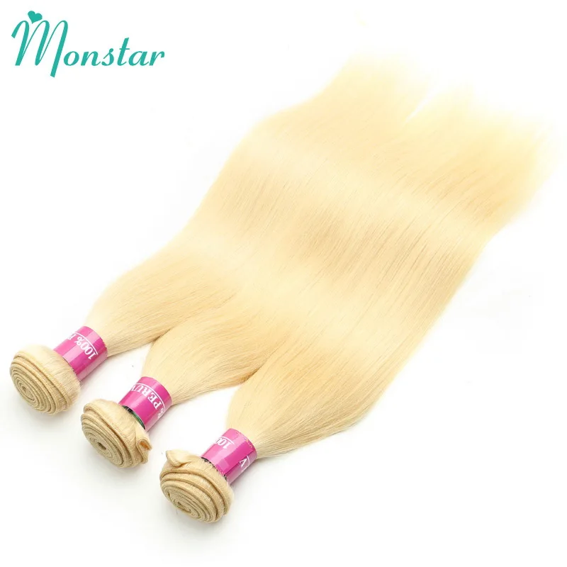 12 A Blonde 613 Bone Straight Human Hair Weave Bundles 40 Inch Brazilian Color 100% Remy Human Hair Extension 1 2 3 Bundles Weft 4