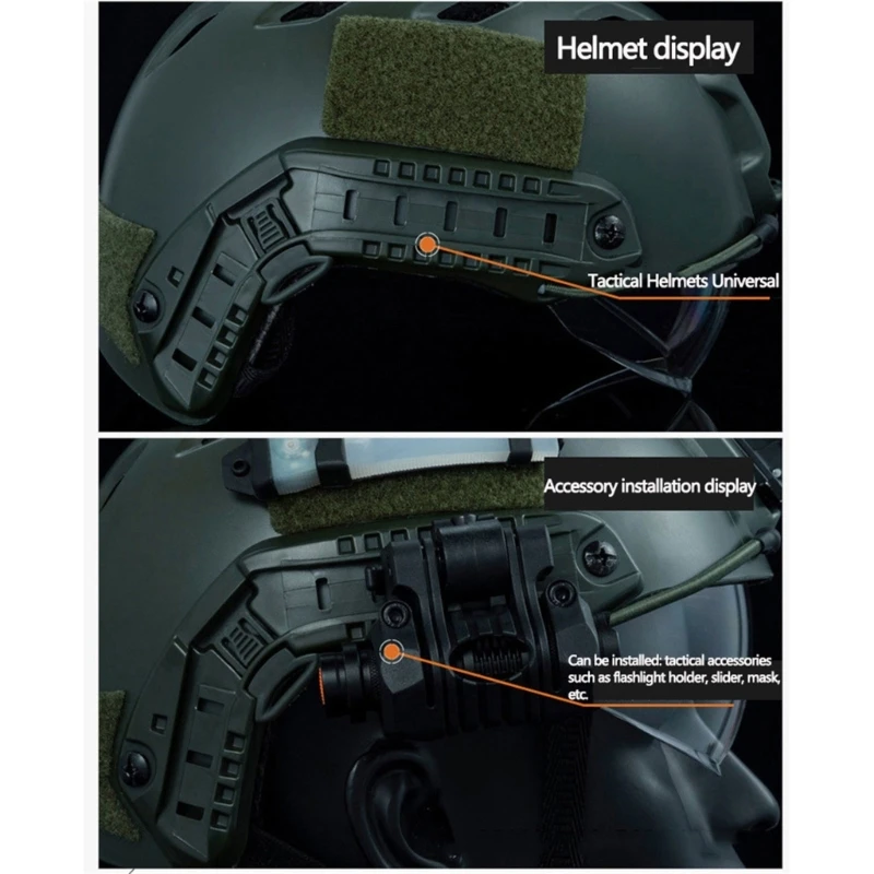 Helmets Mount Rails Guide Lightweight Tactically Helmets Side Guide Rails Replacement for Outdoor Hunting Shooting